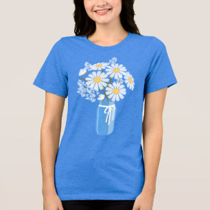 Camiseta Triblenda White Daisies Mason Jar Boda