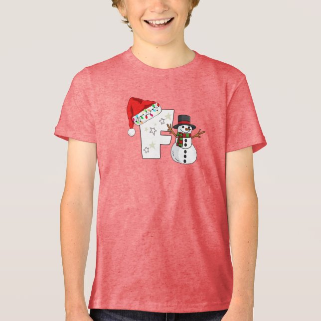 Camiseta Triblenda White letter f christmas gift  (Anverso)