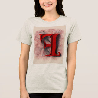 Camiseta Triblenda White Letter F on Red – High-Contrast Detailed Log
