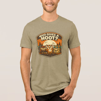Camiseta Triblenda Who Gives a Hoot Funny Owls Vintage Style Design