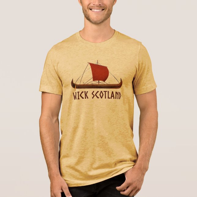 Camiseta Triblenda Wick Scotland Viking Ship (Anverso)