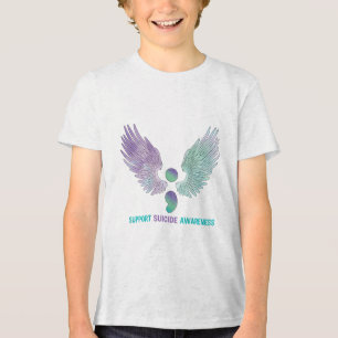 Camiseta Triblenda Wings Semicolon Apoyo Suicidio Conciencia Verde az