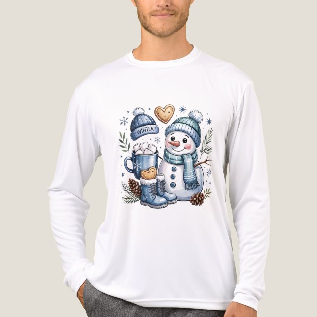 Camiseta Triblenda Winter Cozy Snowman  (Anverso )