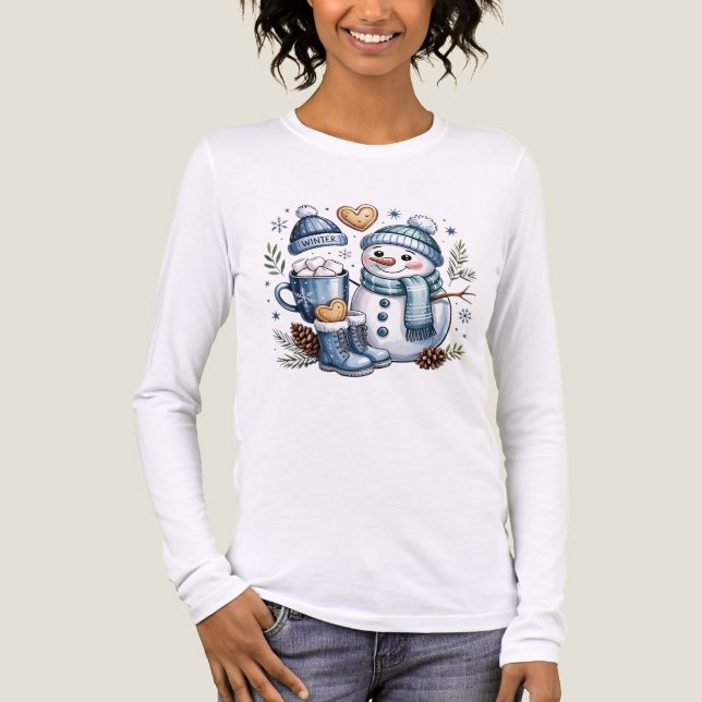 Camiseta Triblenda Winter Cozy Snowman  (Anverso)