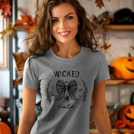 Camiseta Triblenda Witch Coquette Black Bow Halloween Personalizado T