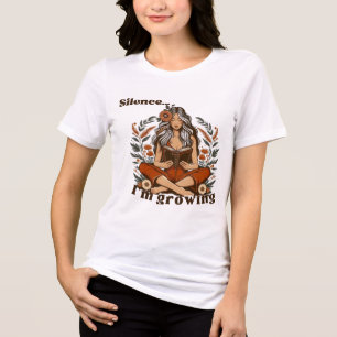 Camiseta Triblenda Woman reading silently – Bohemian floral design wi