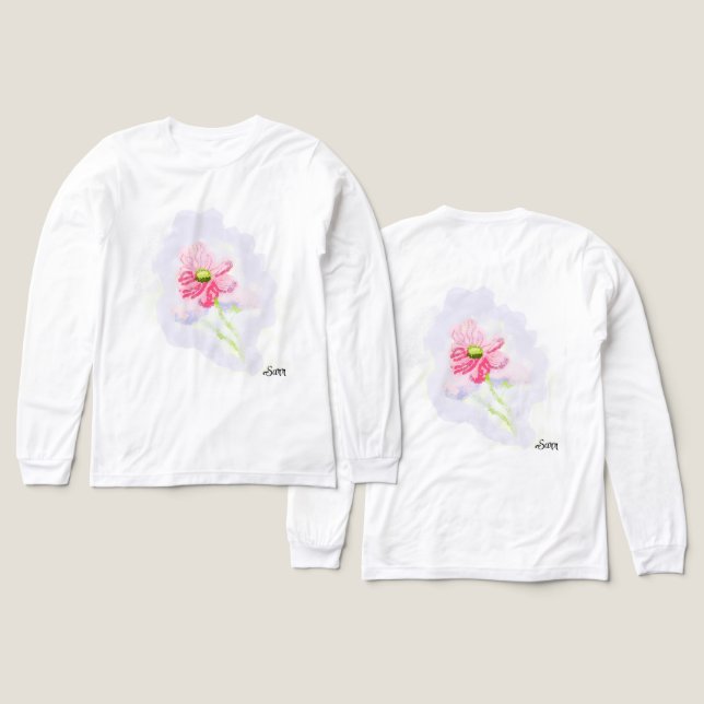 Camiseta Triblenda Woman's Long Sleeve T-Shirts : Iris Flower (Diseño frontal y trasero)