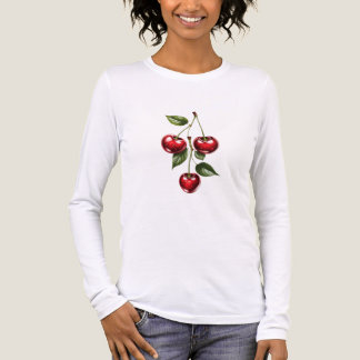 Camiseta Triblenda Women's Cherry Illustration Long Sleeve T-Shirt