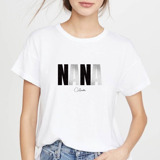 Camiseta Triblenda Women's Grandma Nana T-Shirts &Custom Name T-Shirt (Subido por el creador)