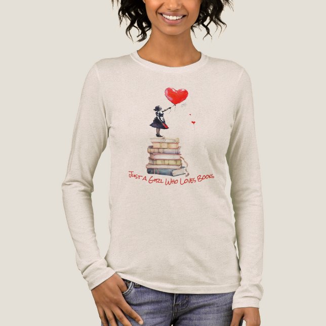 Camiseta Triblenda Women's Love Of Books Long Sleeve TShirt (Anverso)