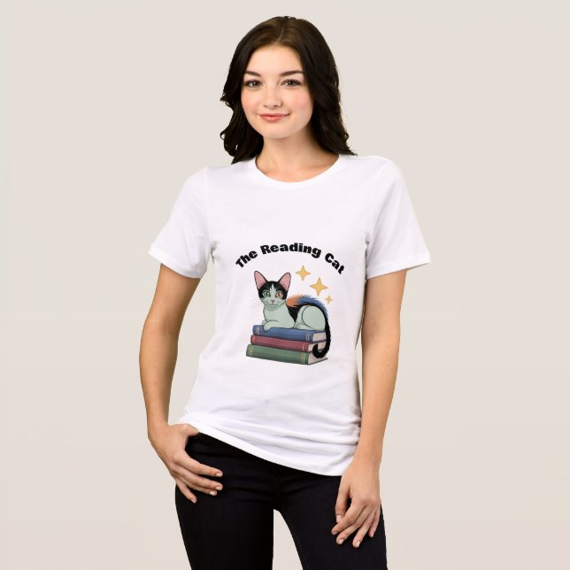 Camiseta Triblenda Women's T-shirt - The Reading Cat (Anverso Completo)