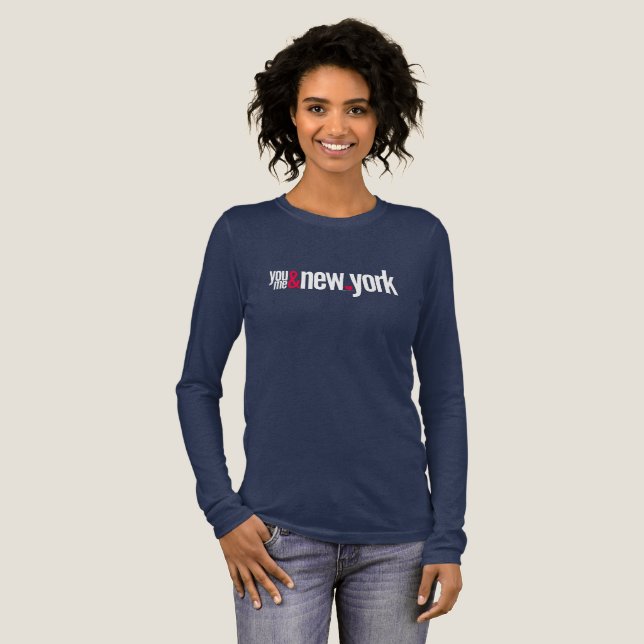 Camiseta Triblenda Women's Tri-blend Long Sleeve|Soft Heather NYC Tee (Anverso Completo)