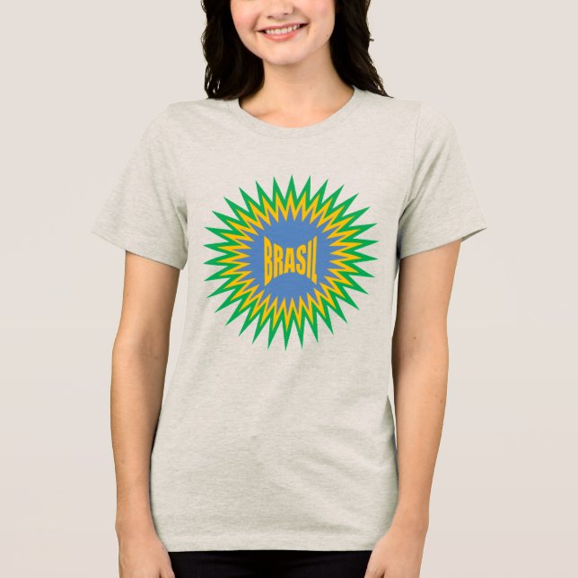 Camiseta Triblenda Women's Tri-blend T-Shirt oatmeal  SUN  BRASIL (Anverso)