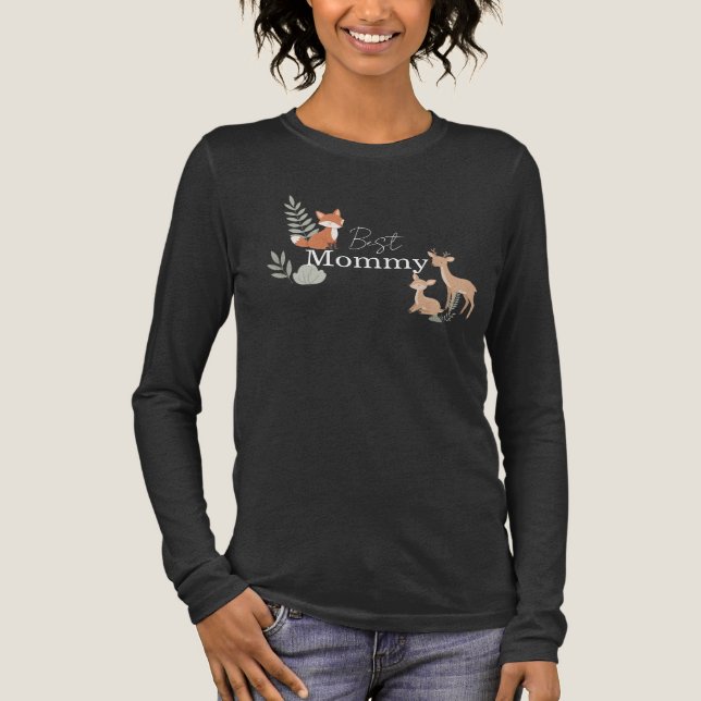 Camiseta Triblenda Woodland animal Best Mommy  (Anverso)