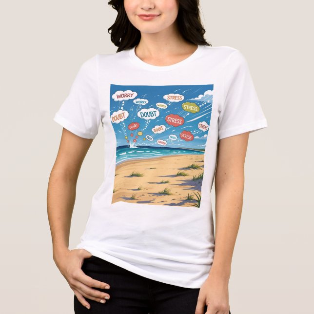 Camiseta Triblenda Worry Stress Doubt The Beach Side Is My Therapy  (Anverso)