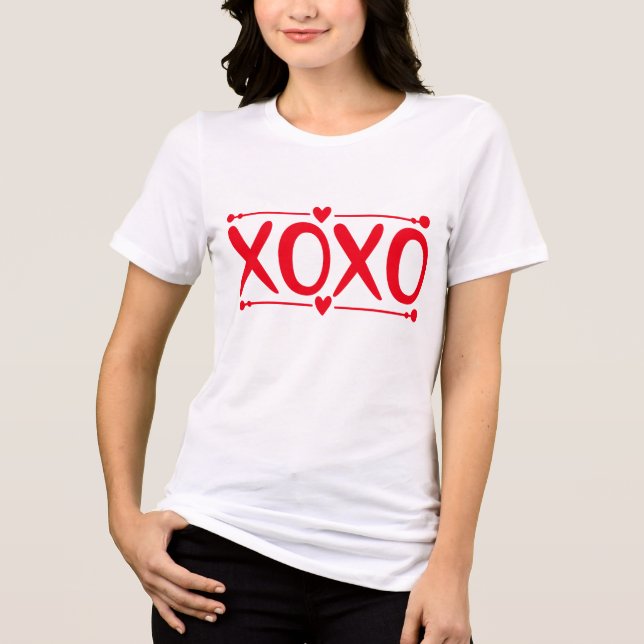 Camiseta Triblenda XOXO Abrazos Y Besos El día de San Valentín modern (Anverso)