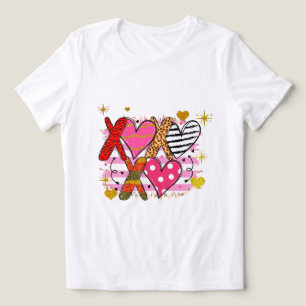 Camiseta Triblenda XOXO Corazón lindo y lúdico