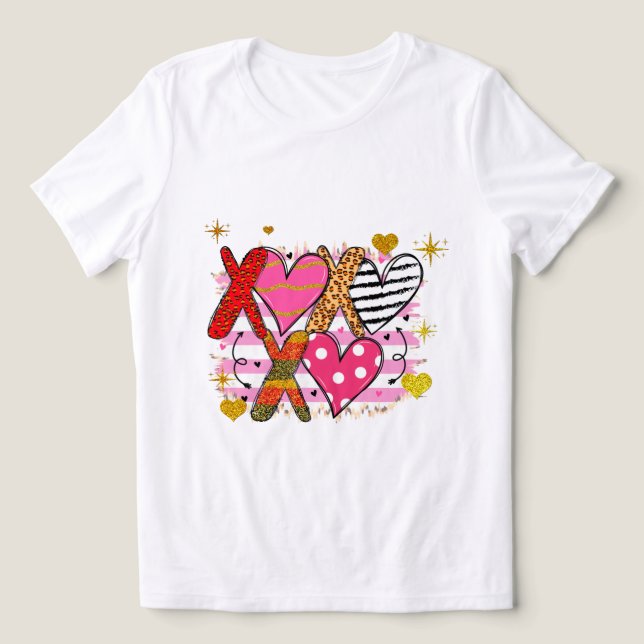 Camiseta Triblenda XOXO Corazón lindo y lúdico (Diseño delantero )