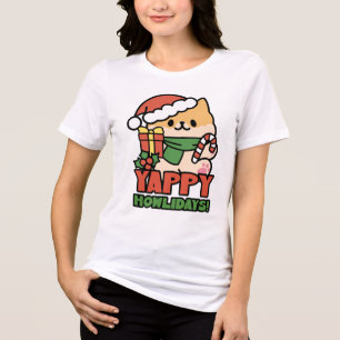 Camiseta Triblenda Yappy Howlidays - Personalizado de perros Navidade