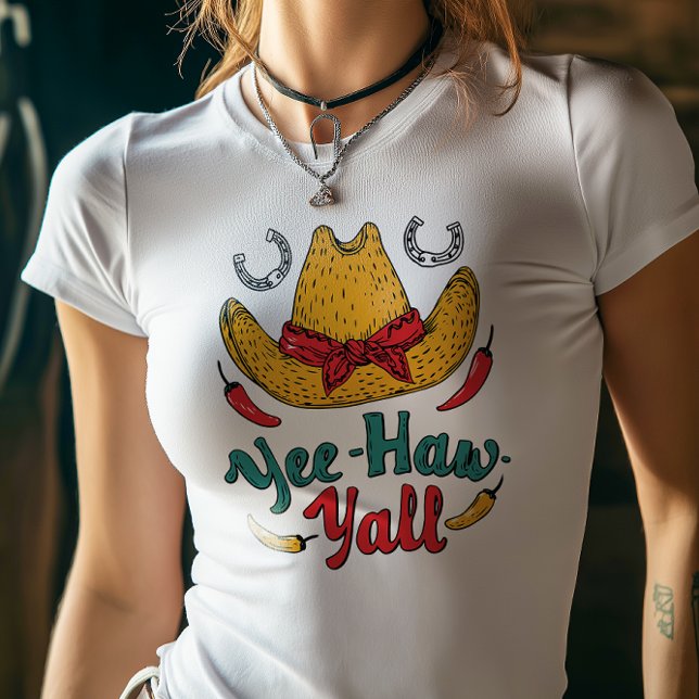 Camiseta Triblenda Yee Haw Y’all Cowgirl Gorra Diseño (Subido por el creador)