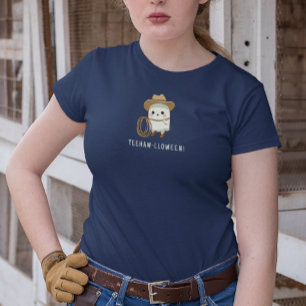 Camiseta Triblenda “¡Yeehaw-lloween!” Fantasma de Vaquero Divertido