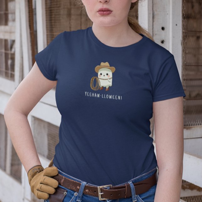 Camiseta Triblenda “Yeehaw-lloween!”  Funny Cowboy Ghost Halloween  (Subido por el creador)