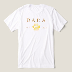 Camiseta Triblenda Yellow Dada Gingham Puppy Paw Print Birday