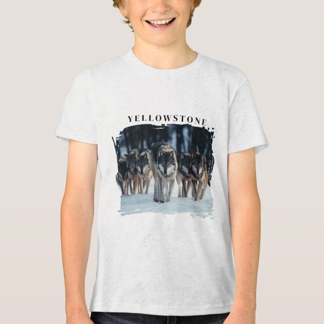 Camiseta Triblenda Yellowstone Wolves Kids (Anverso)
