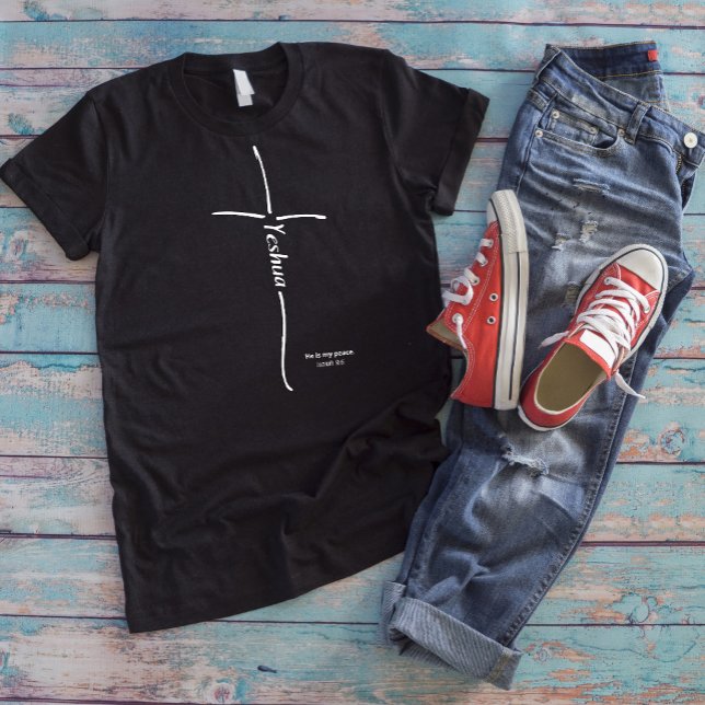 Camiseta Triblenda Yeshua Cross Messianic Believer Torah Hebrew (Cross Yeshua Messianic Believer Christian T-Shirt)