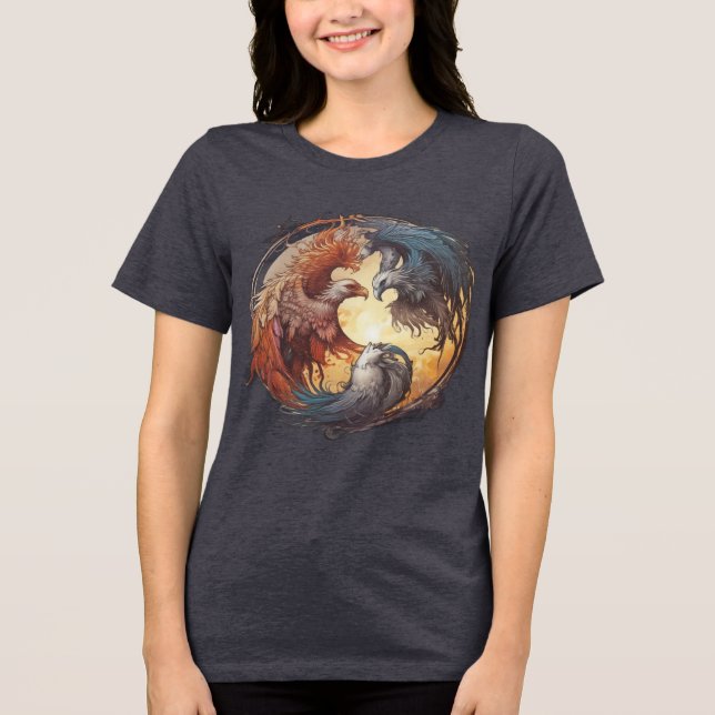 Camiseta Triblenda Yin Yang Phoenix - Renacimiento a través del equil (Anverso)
