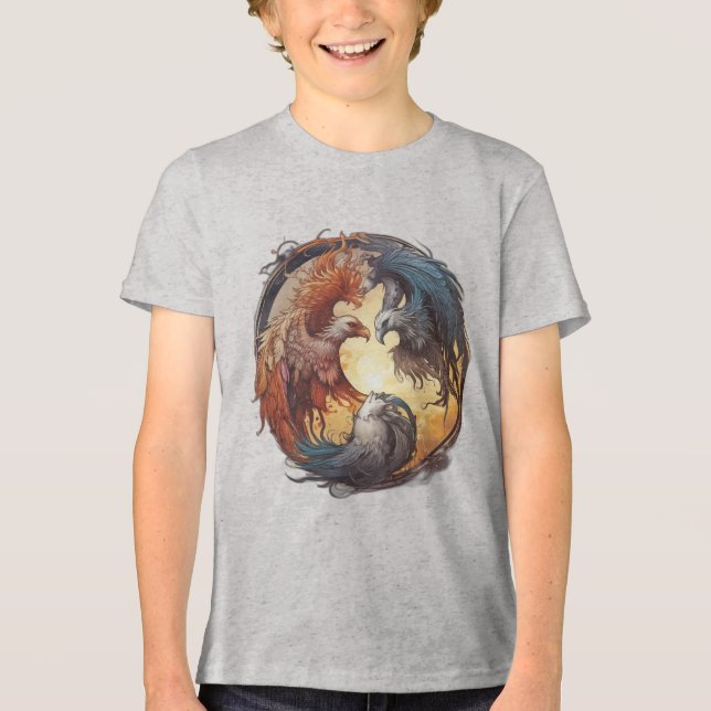 Camiseta Triblenda Yin Yang Phoenix - Renacimiento a través del equil (Anverso)