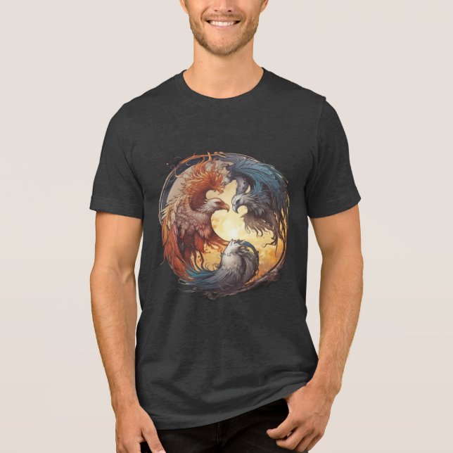 Camiseta Triblenda Yin Yang Phoenix - Renacimiento a través del equil (Anverso)