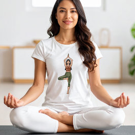 Camiseta Triblenda Yoga Pose Árbol Vrikshasana Fitness Mujer Yogi