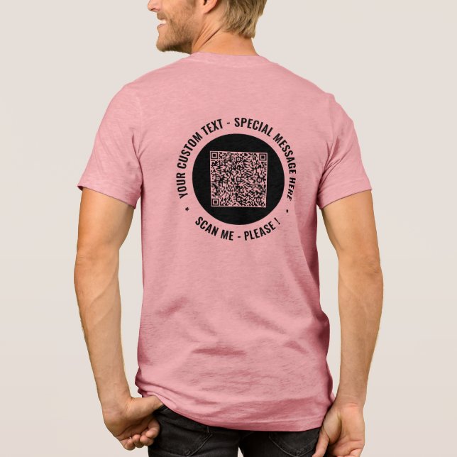 Camiseta Triblenda Your QR Code and Custom Text Personalized (Reverso )