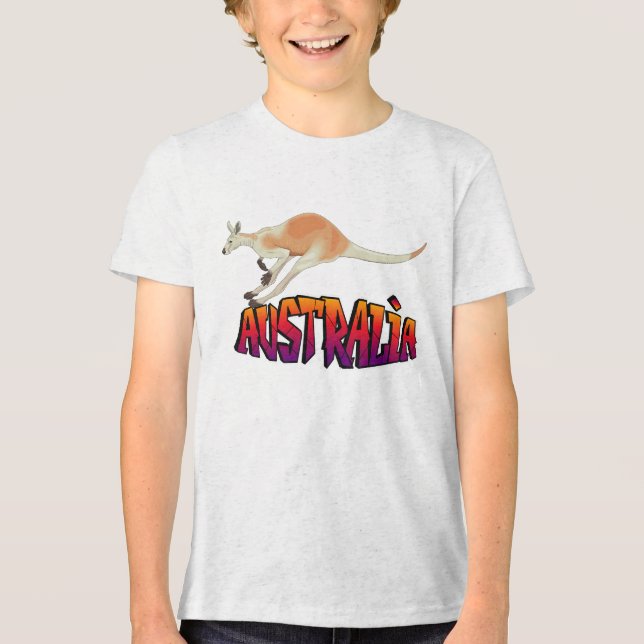 Camiseta Triblenda Youth Australia Kangaroo Retro Graphic  (Anverso)