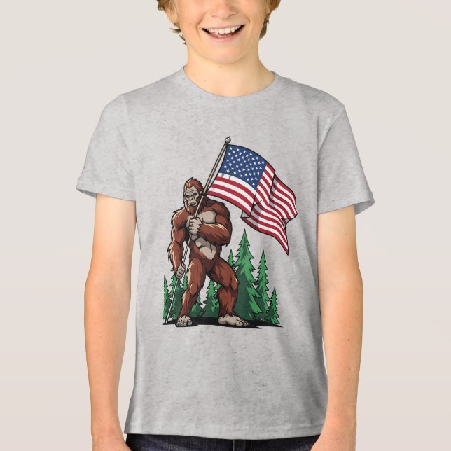 Camiseta Triblenda Youth Patriotic American Flag Graphic Celebration  (Anverso)