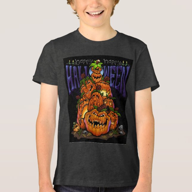 Camiseta Triblenda Youth size Halloween graphic tee (Anverso)
