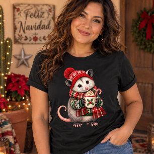 Camiseta Triblenda Zarigüeya festiva de Navidad  