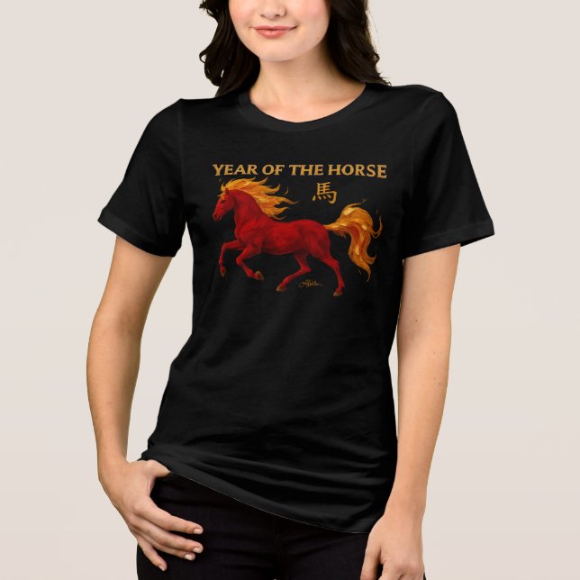 Camiseta Triblenda Zodiac Chinese New Year 2026 Yang Fire Horse (Anverso)