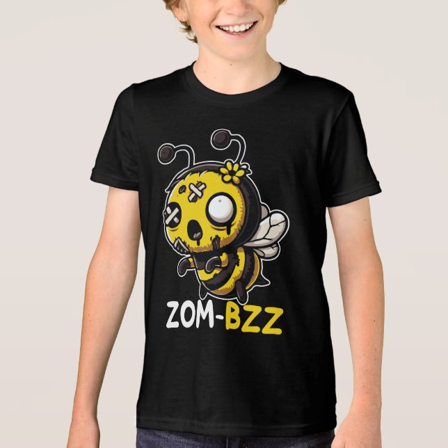 Camiseta Triblenda Zombzz Graciosa Abeja Como Zombie (Anverso)
