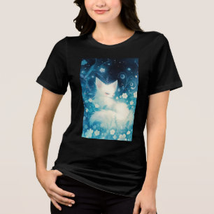 Camiseta Triblenda Zorro Blanco Durmiendo en Floral