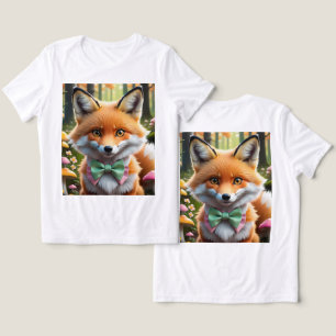 Camiseta Triblenda Zorro de corte con un arco verde y rosado