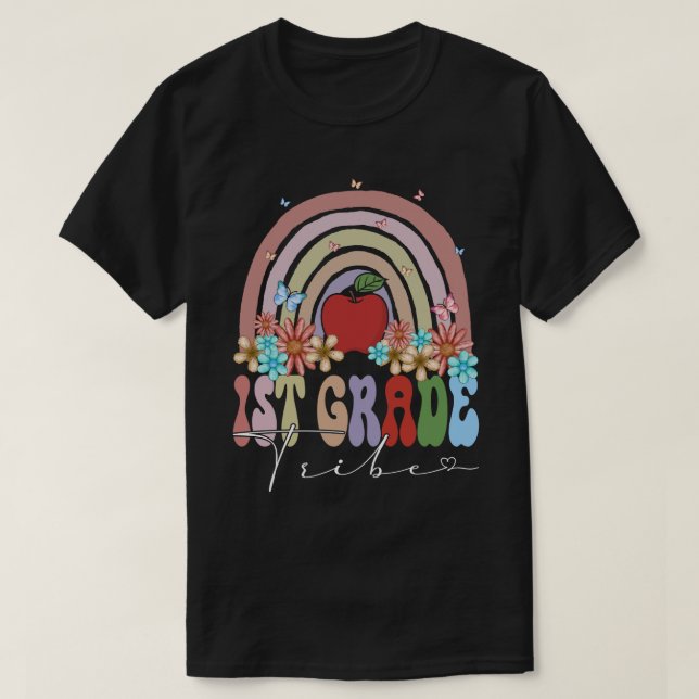 Camiseta Tribu de 1º Grado De Vuelta Al Colegio Rainbow Ret (Diseño del anverso)