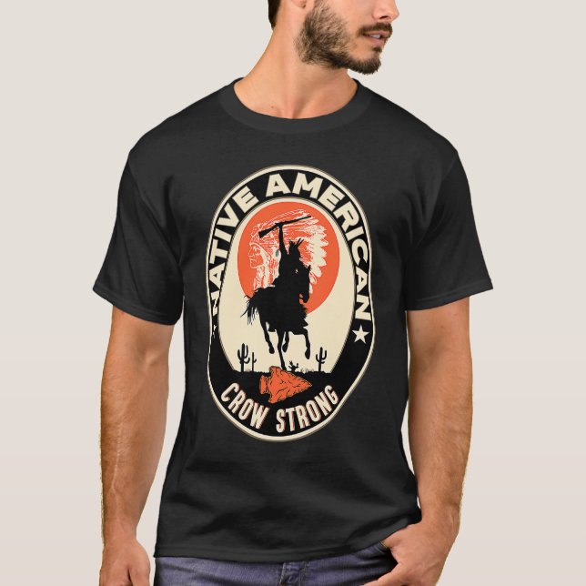 Camiseta tribu de cuervos Nativo Estadounidense Orgulloso R (Anverso)