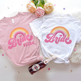 Camiseta Tribu de la Novia Camiseta Retro de Novia