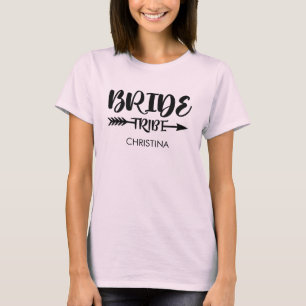Camiseta Tribu de novia Nombre de dama de honor rosa