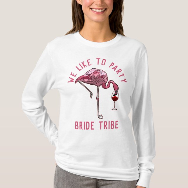 Camiseta Tribu de novias como el Fiesta Flamingo Bacheloret (Anverso)