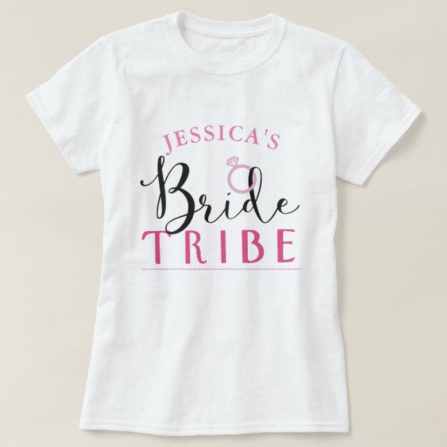 Camiseta Tribu de novias Ring Personalizado Bridal Ducha (Diseño del anverso)