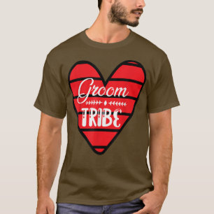 Camiseta Tribu del Novio Corazón Compromiso Partido de Boda