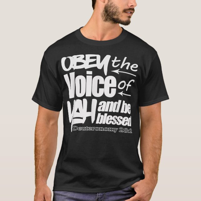 Camiseta Tribu israelí hebrea Judah Torah Deut 28 Obey Ya (Anverso)